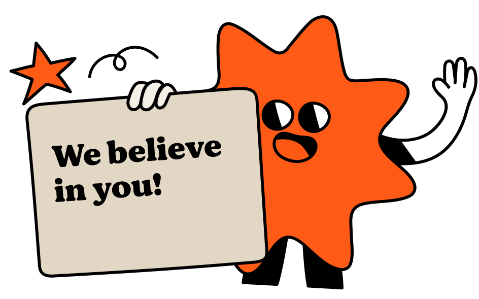 8D33 character saying - We believe in you